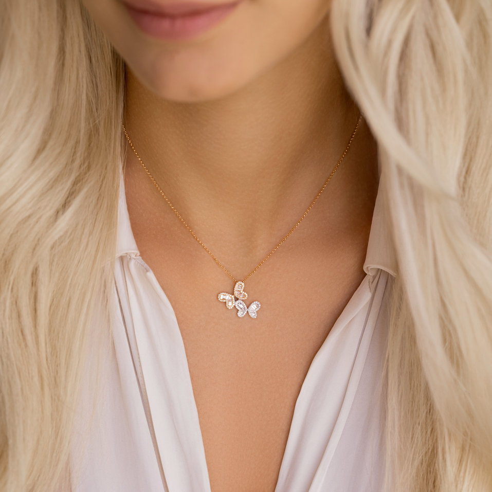 Náhrdelník s diamantmi Twin Wings