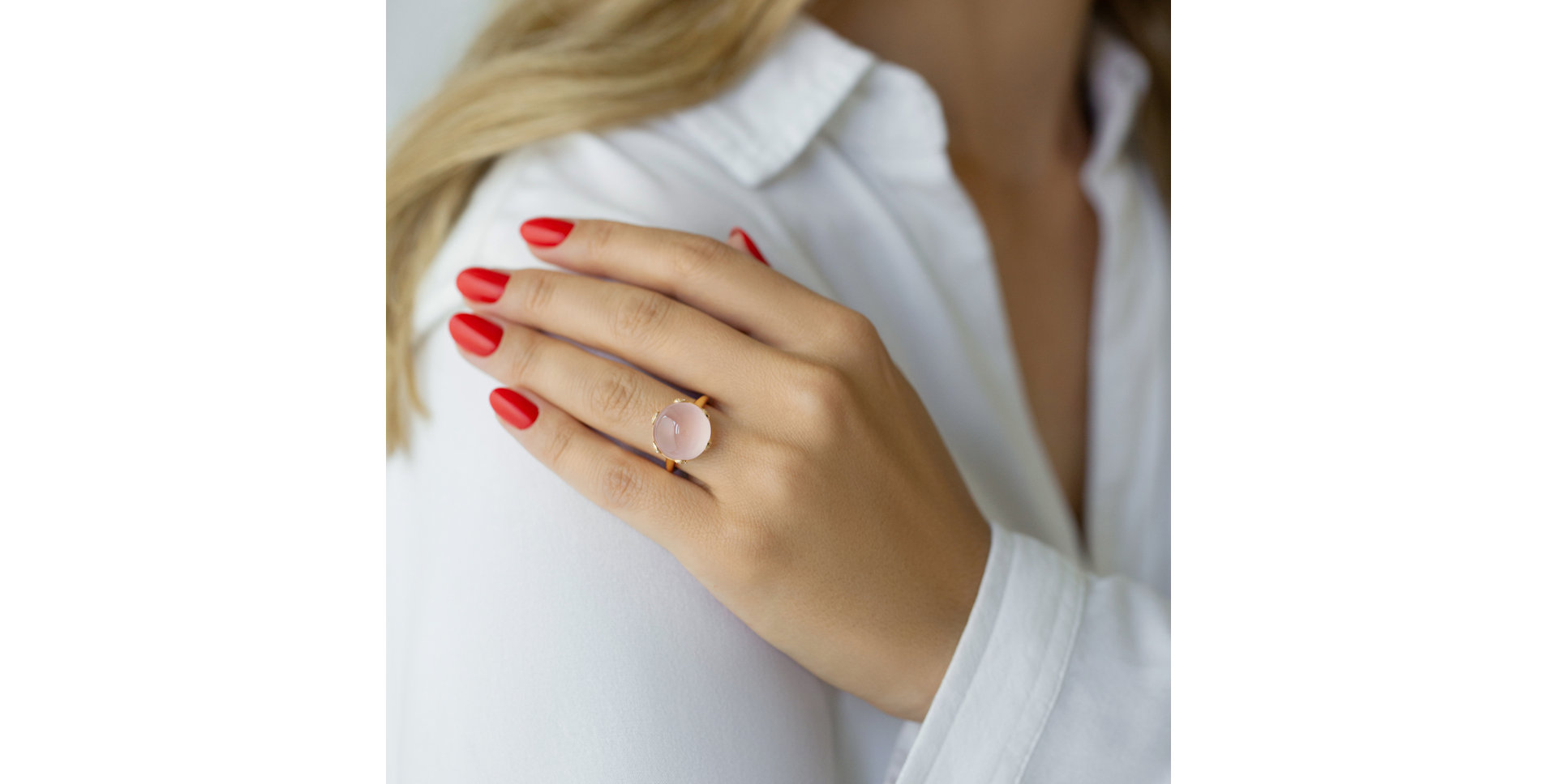 Prsteň s ruženínom a diamantmi Evanthe