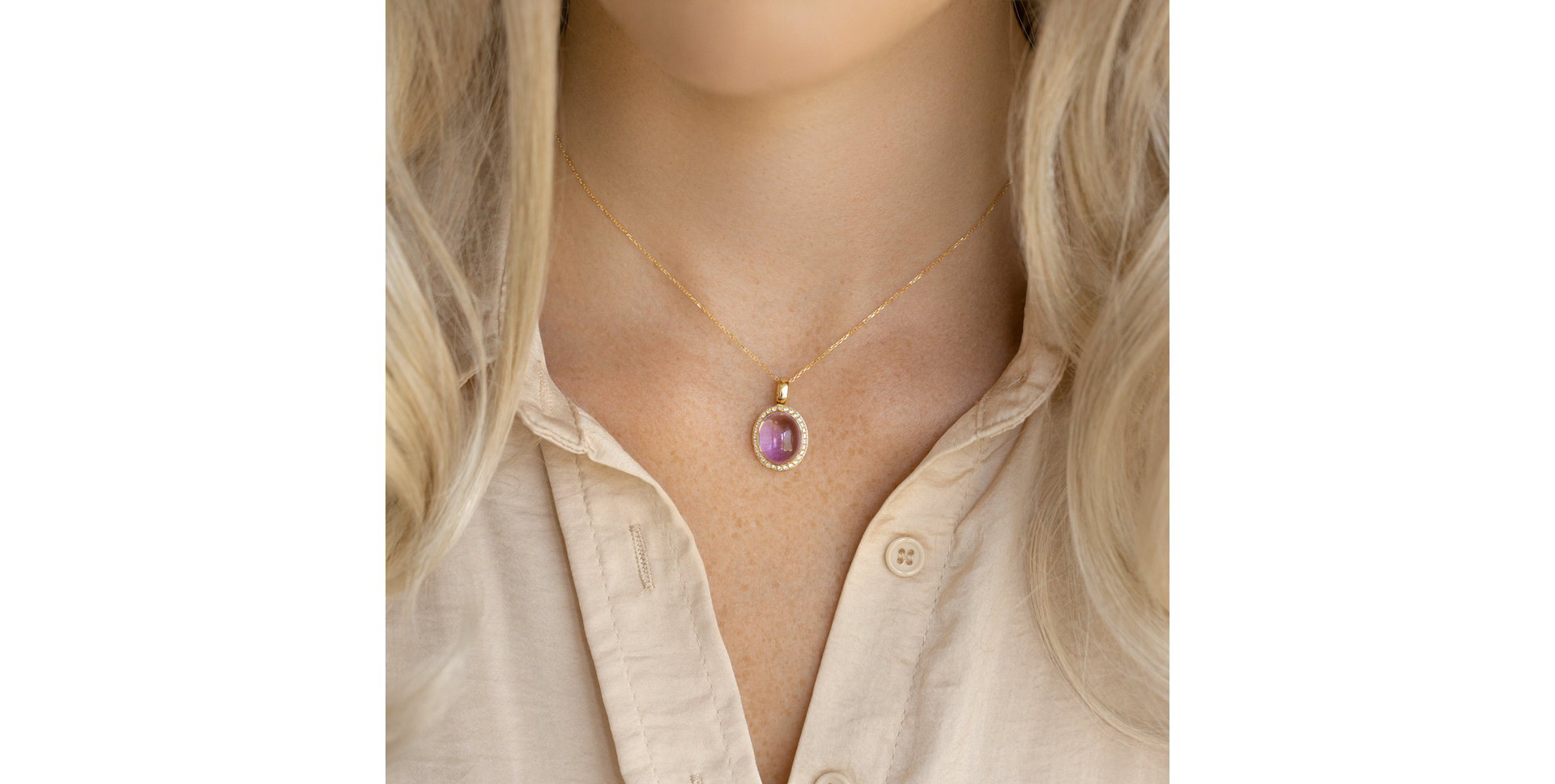 Přívěsok s chalcedonom a diamantmi Magic Blossom