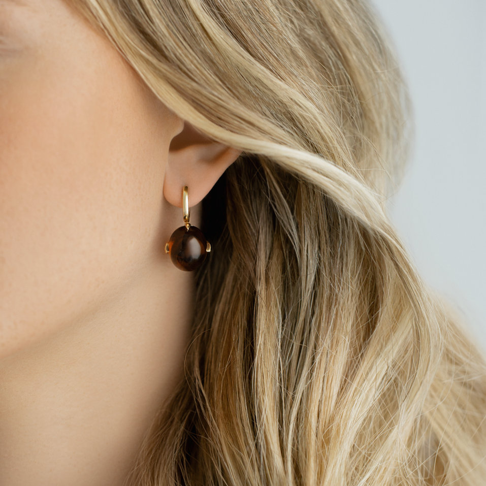 Náušnice s quartzom a diamantmi Shining Grace