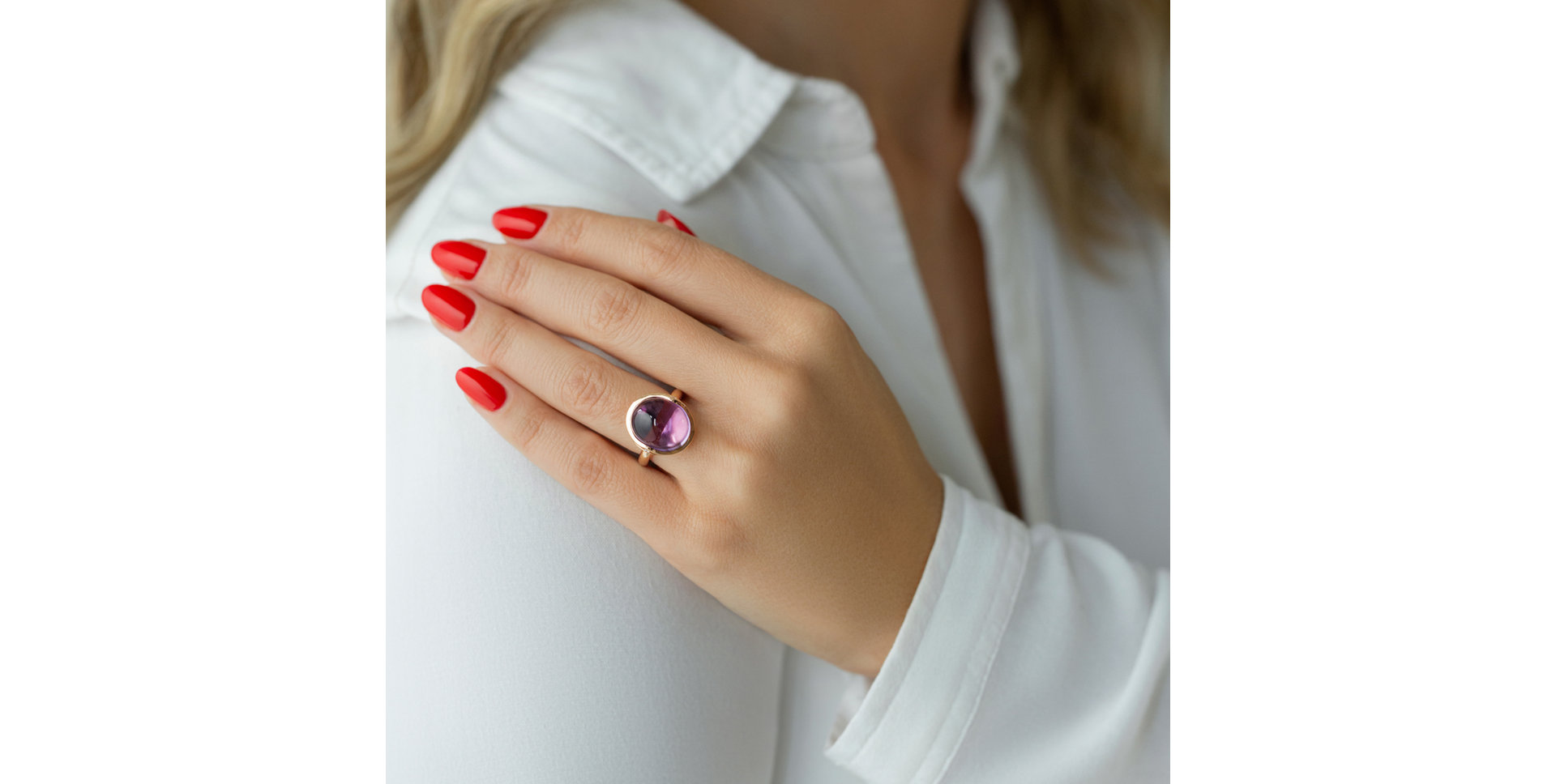 Prsteň s quartzom a diamantmi Fairytale Drop