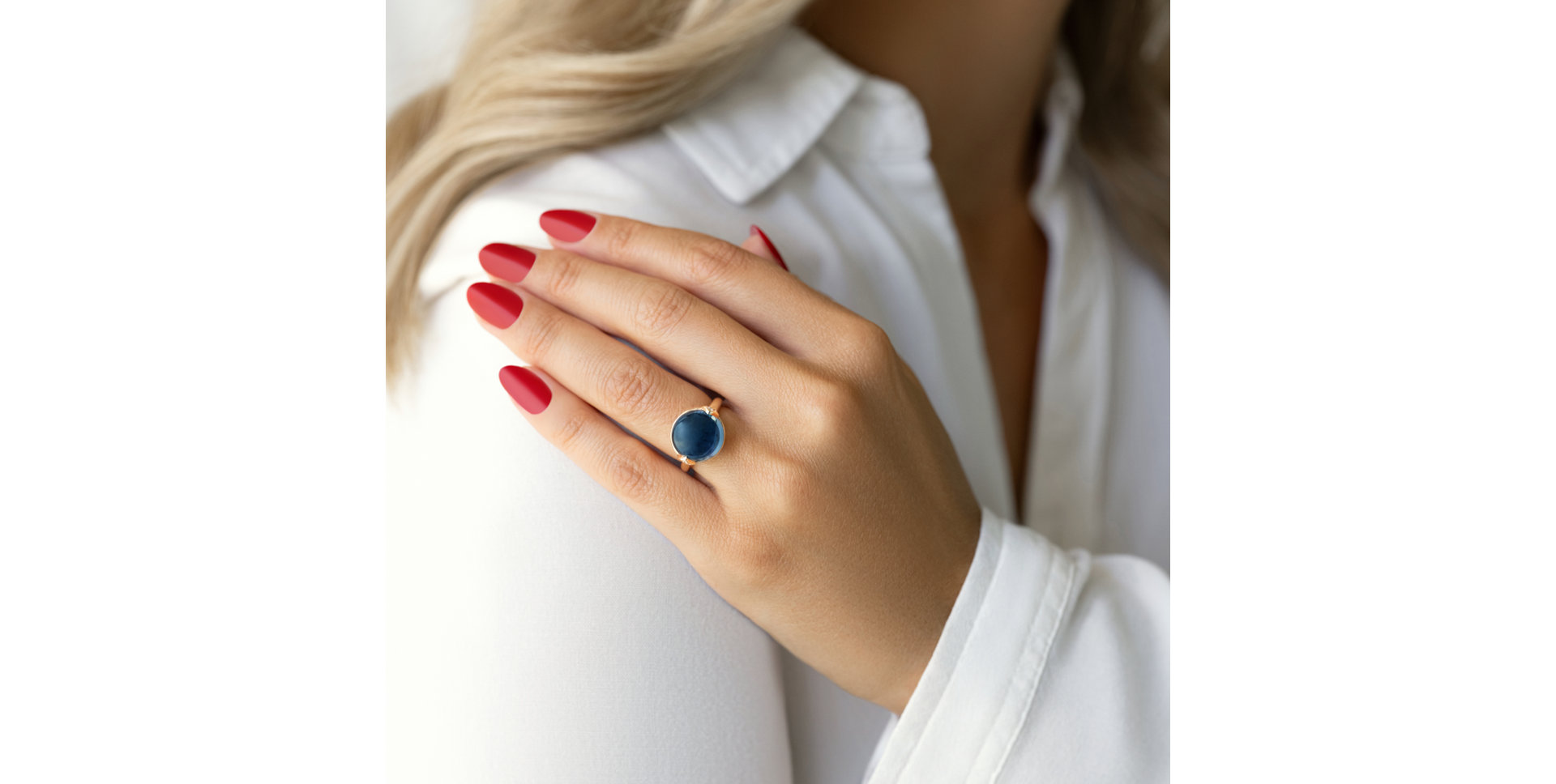 Prsteň s topásom a diamantmi Fairy Blossom