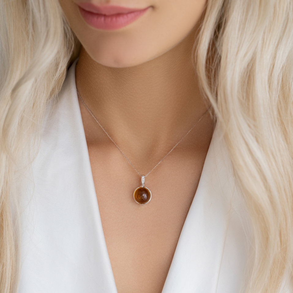 Prívesok s topásom a diamantmi Fairy Blossom