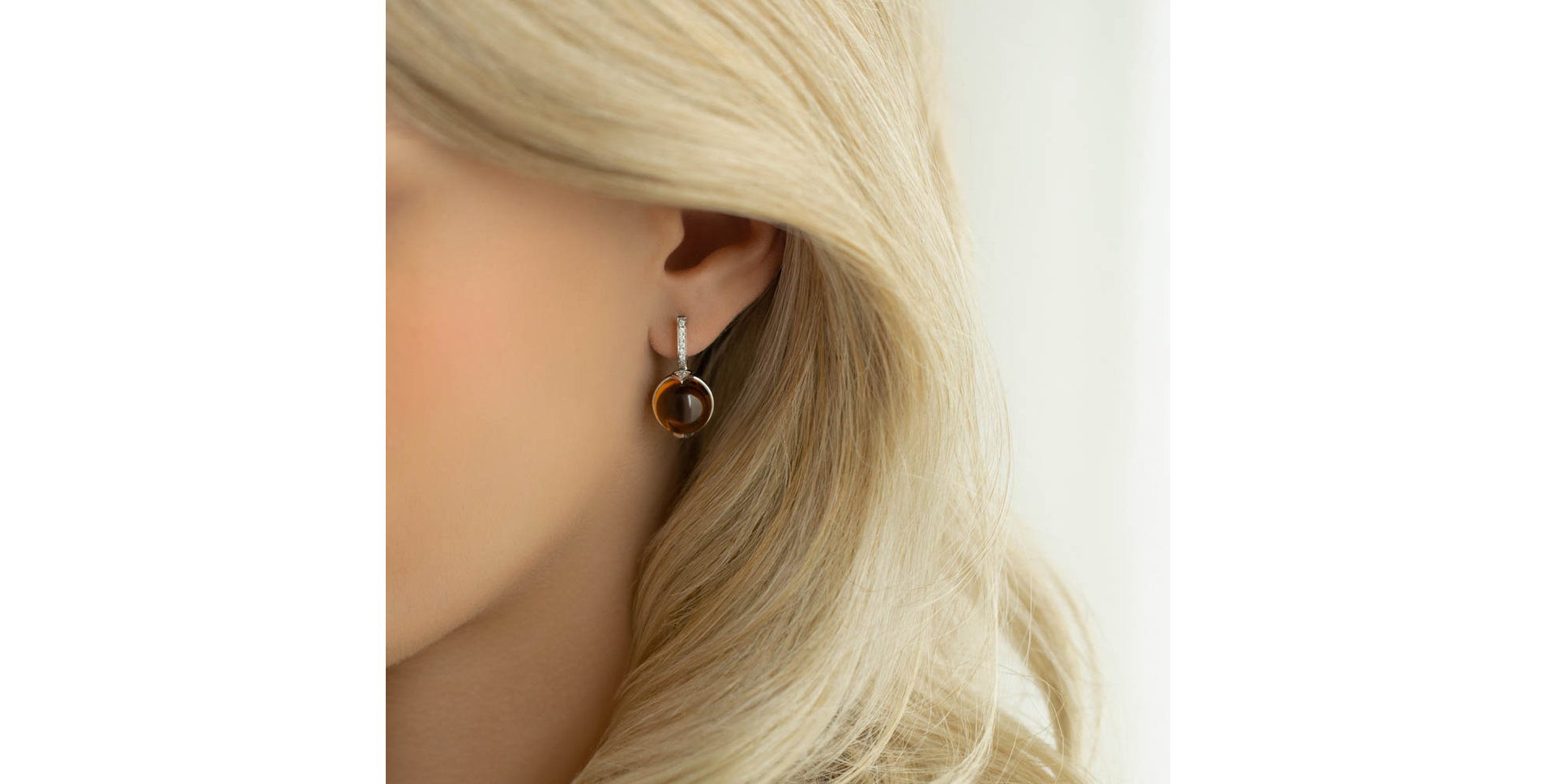 Náušnice s ametystom diamantmi Fairy Blossom