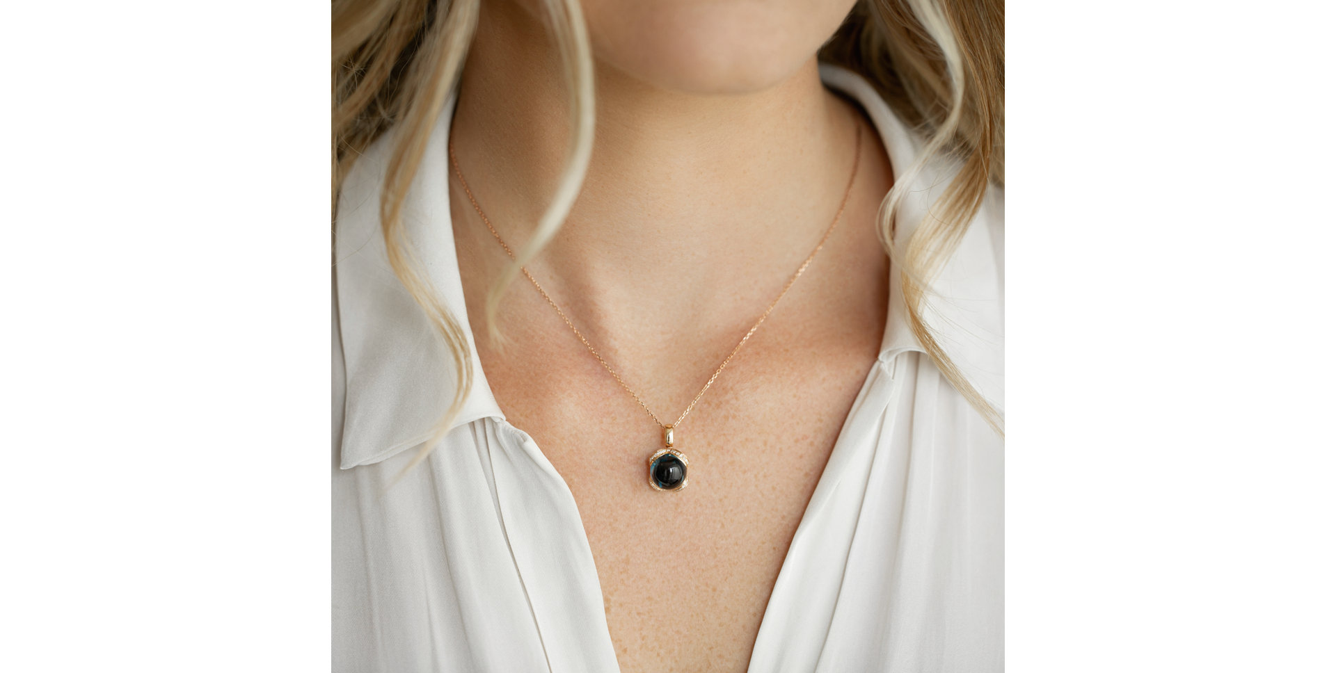 Přívěsok s topásom a diamantmi Royal Drop