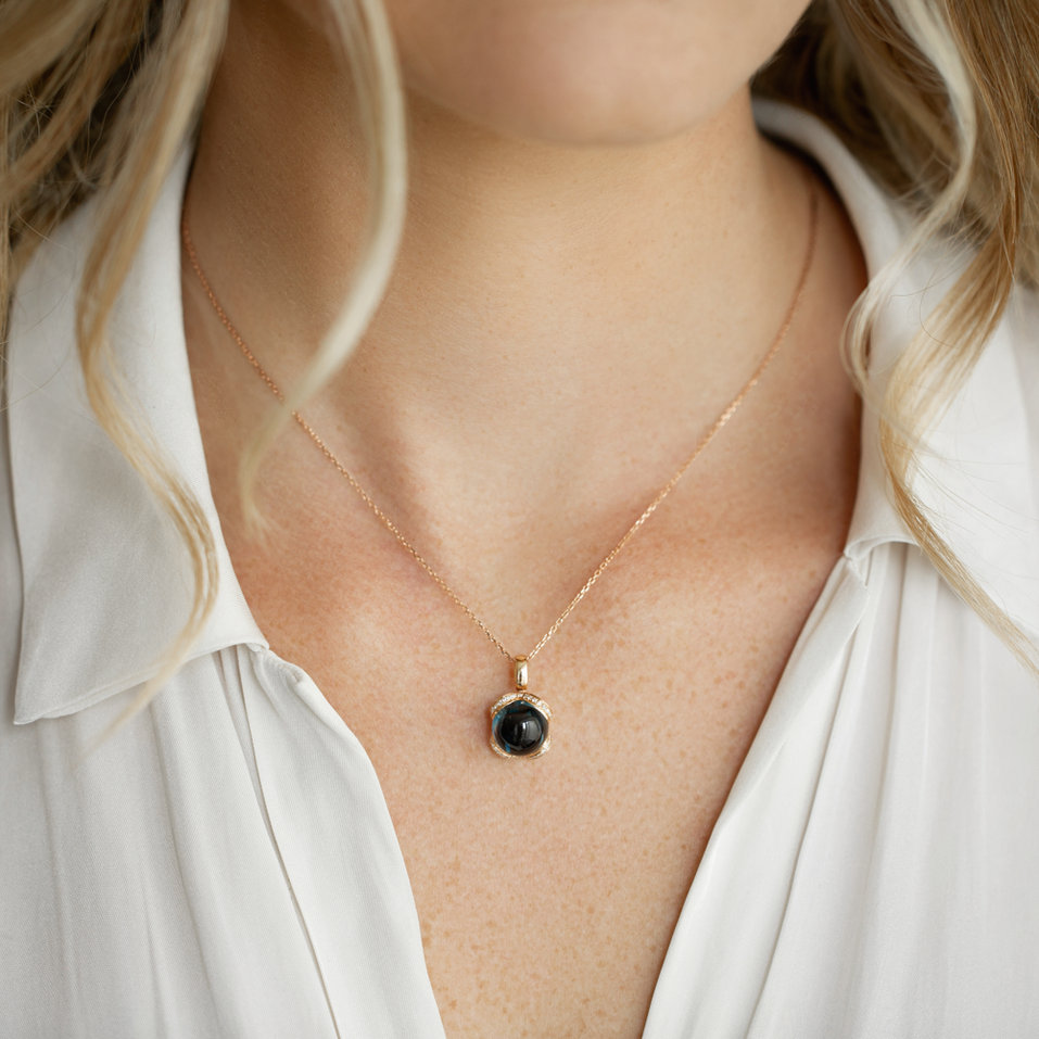 Přívěsok s topásom a diamantmi Royal Drop