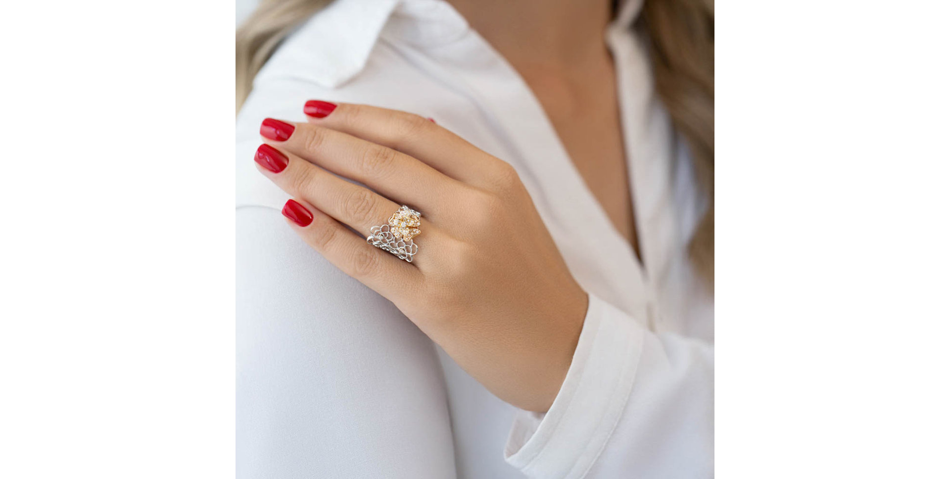 Prsteň s diamantmi Virgin Flower