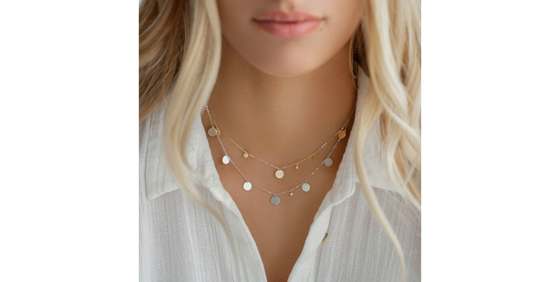 Náhrdelník s diamantom Circles of Hearth