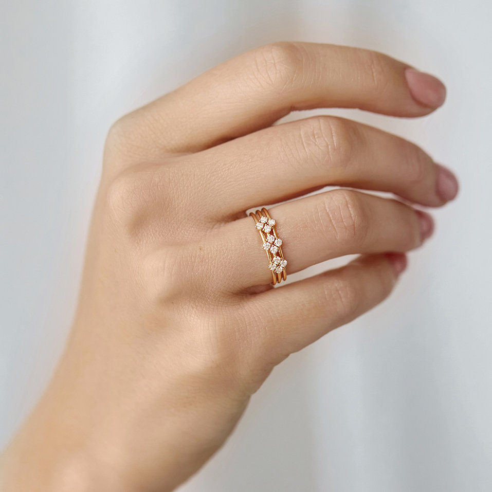 Prsteň s diamantmi Rhythmic