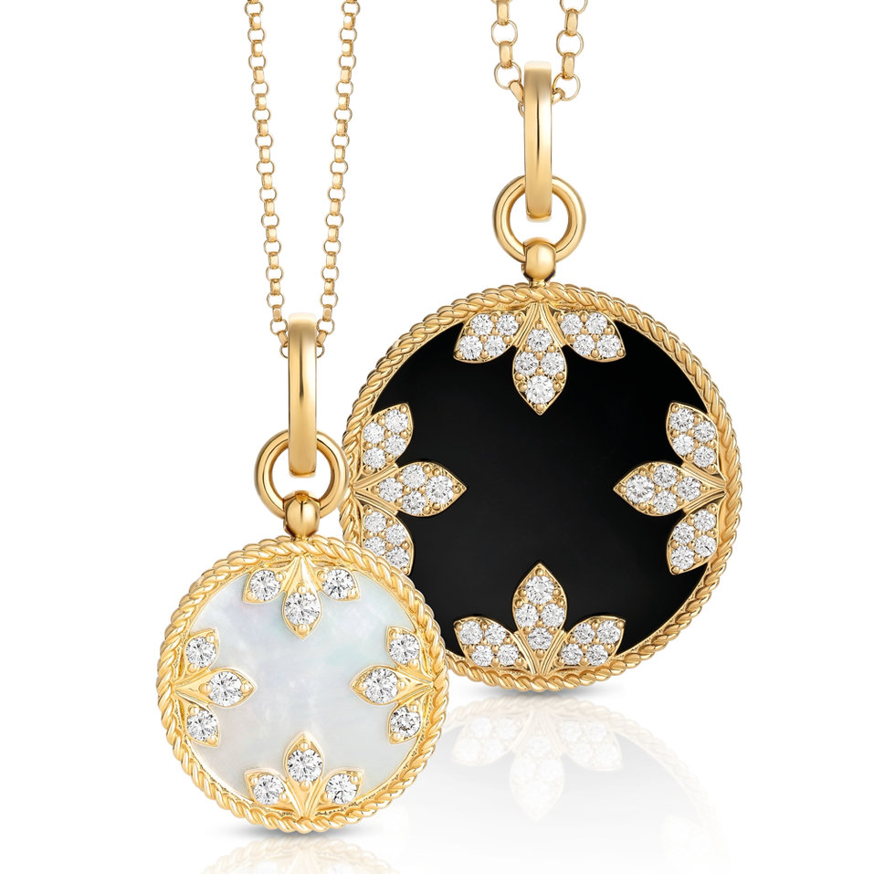 Náhrdelník s diamantmi a jadeitom Venetian Medallions