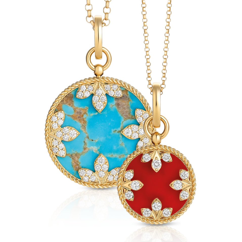 Náhrdelník s diamantmi a achátom Venetian Medallions