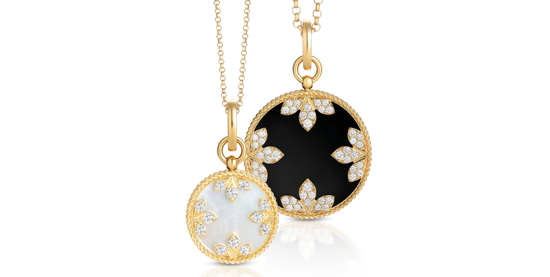 Náhrdelník s diamantmi a perleťou Venetian Medallions