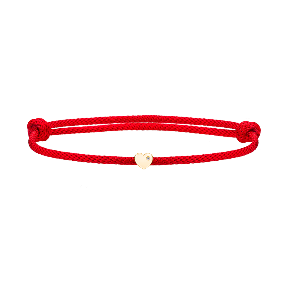 Diamantový náramok so šnúrkou Red Heart