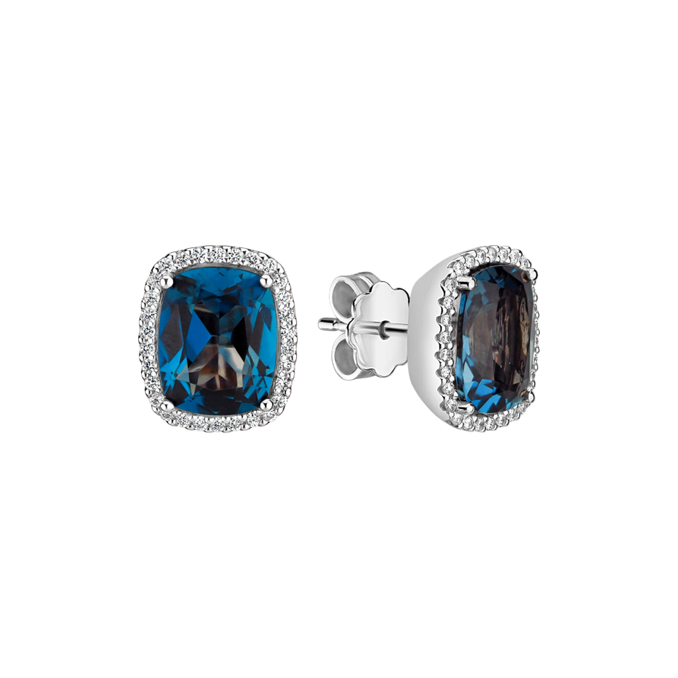 Náušnice s diamantmi a topásom Rosette