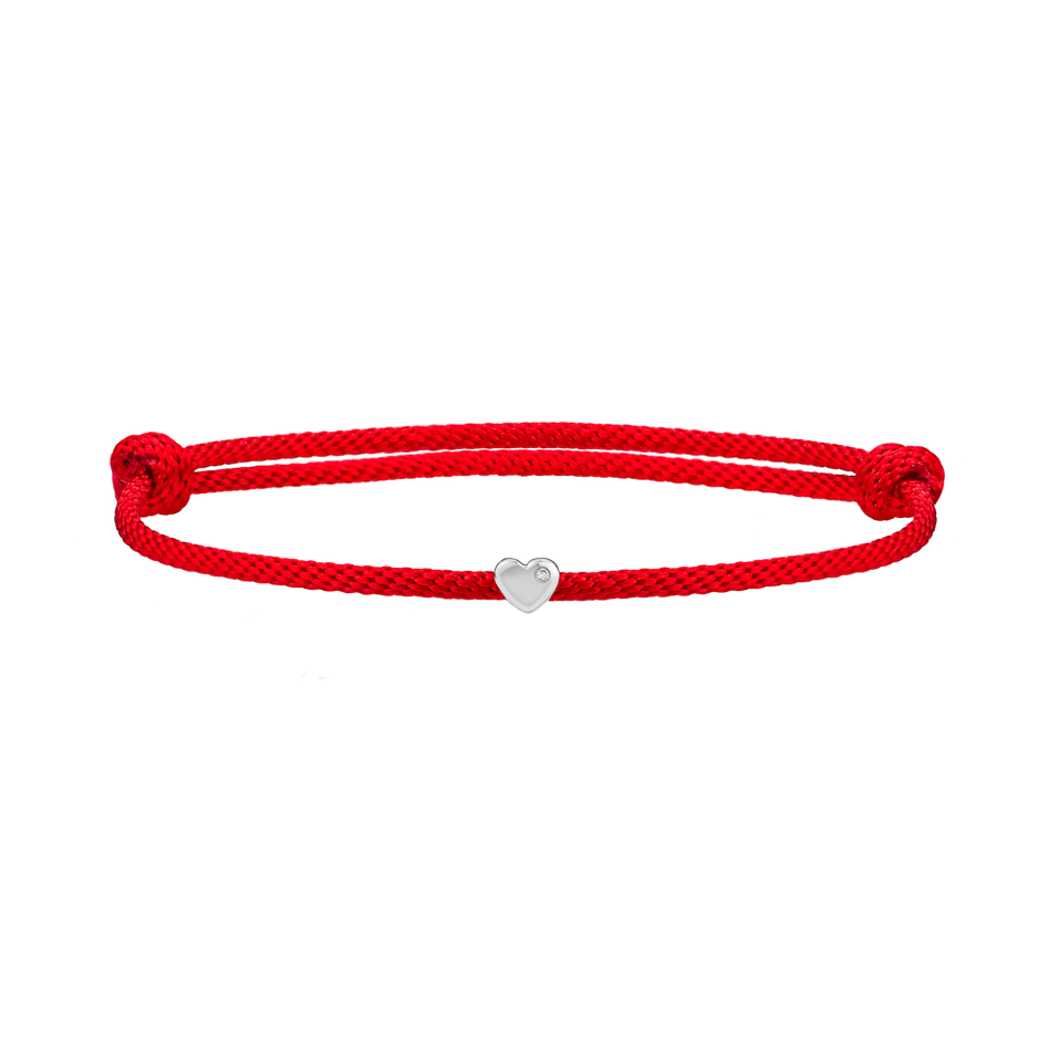 Diamantový náramok so šnúrkou Red Heart