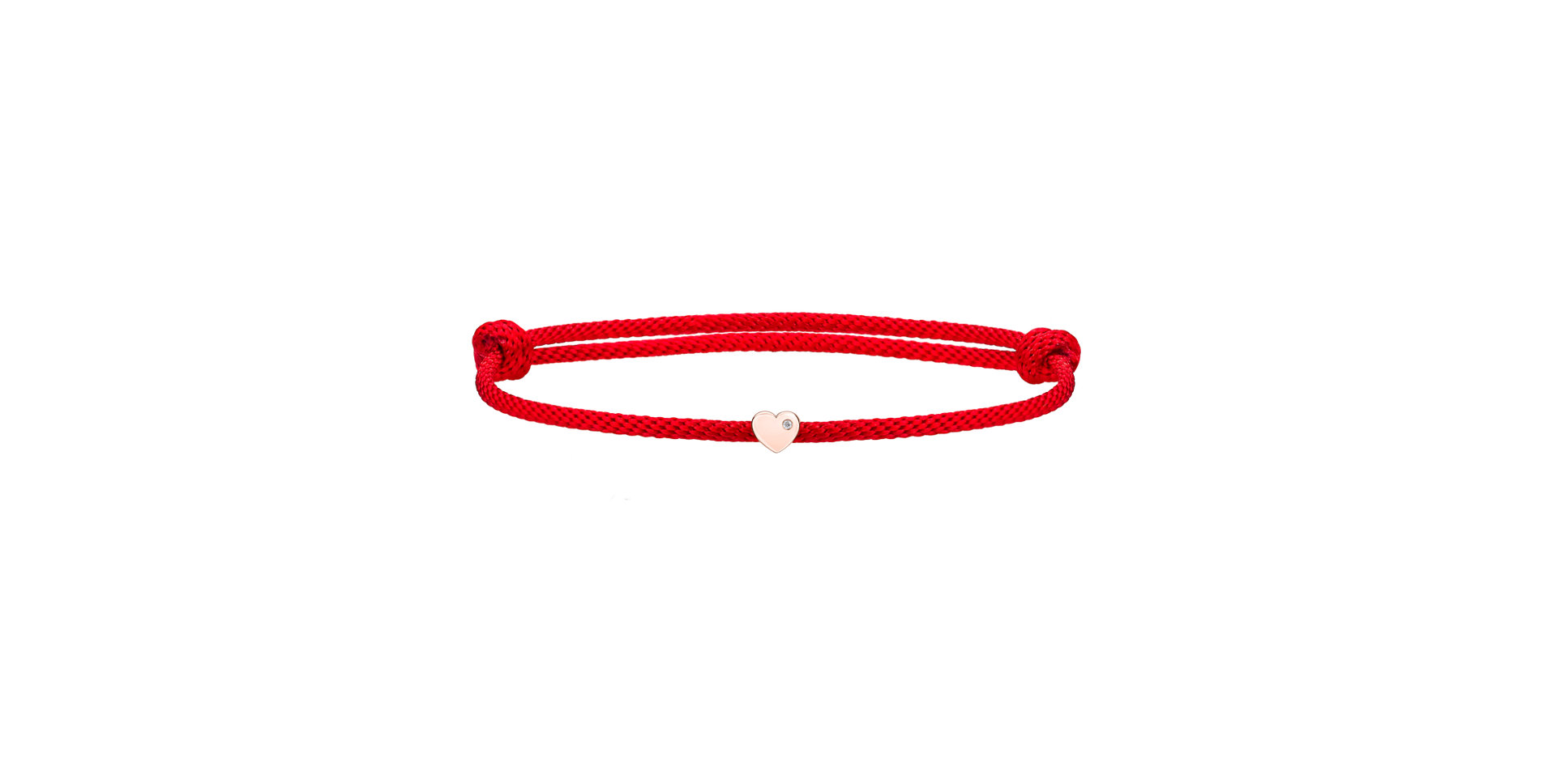 Diamantový náramok so šnúrkou Red Heart