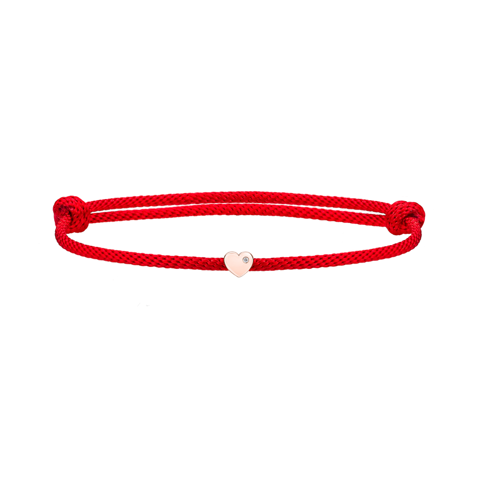Diamantový náramok so šnúrkou Red Heart