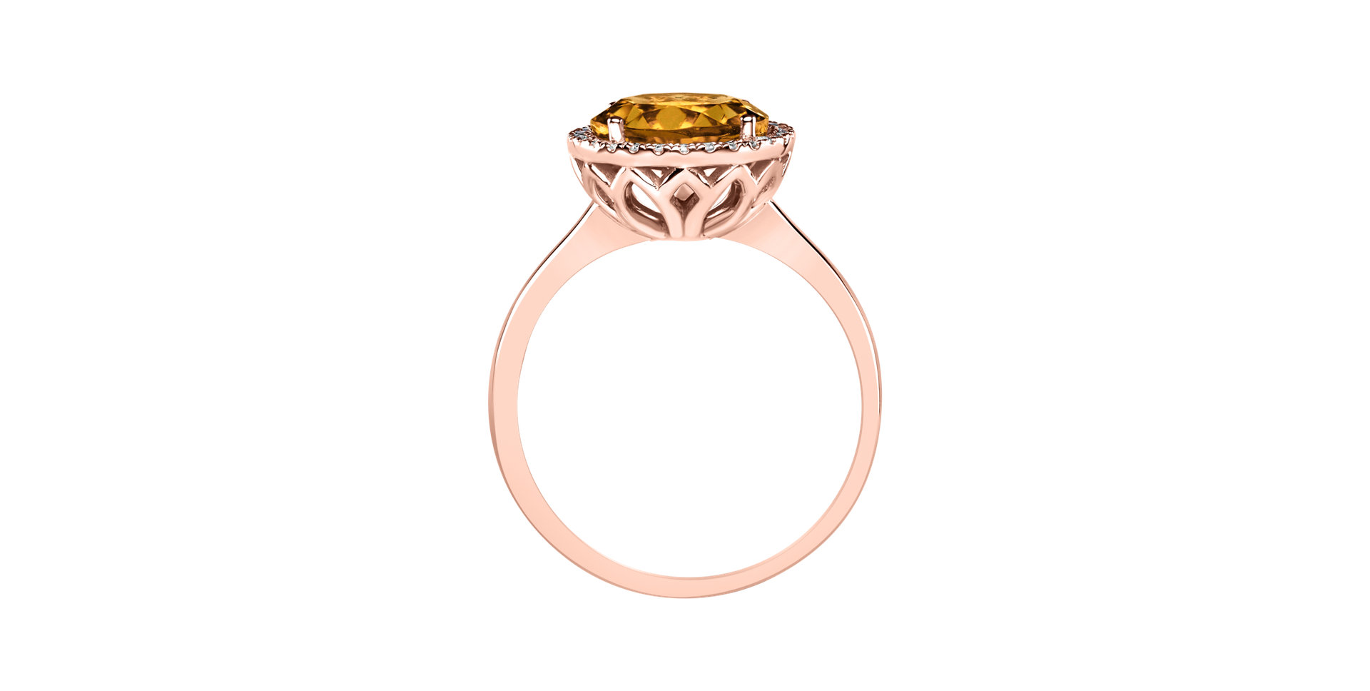 Prsteň s diamantmi a citrínom Bonbon