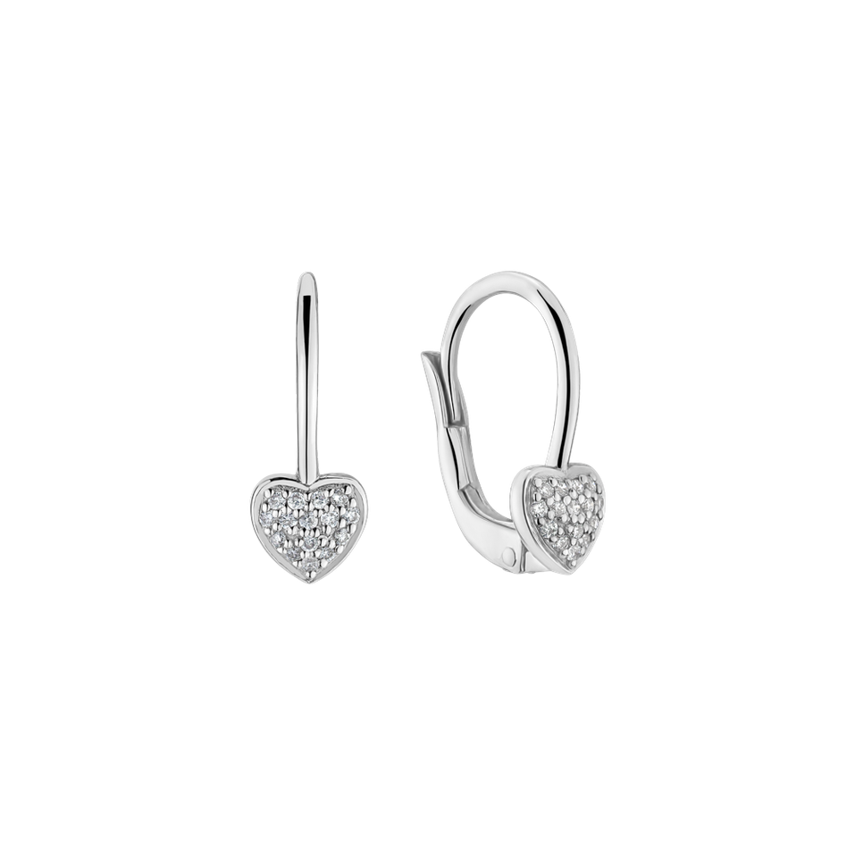 Náušnice s diamantmi Sparkle Heart