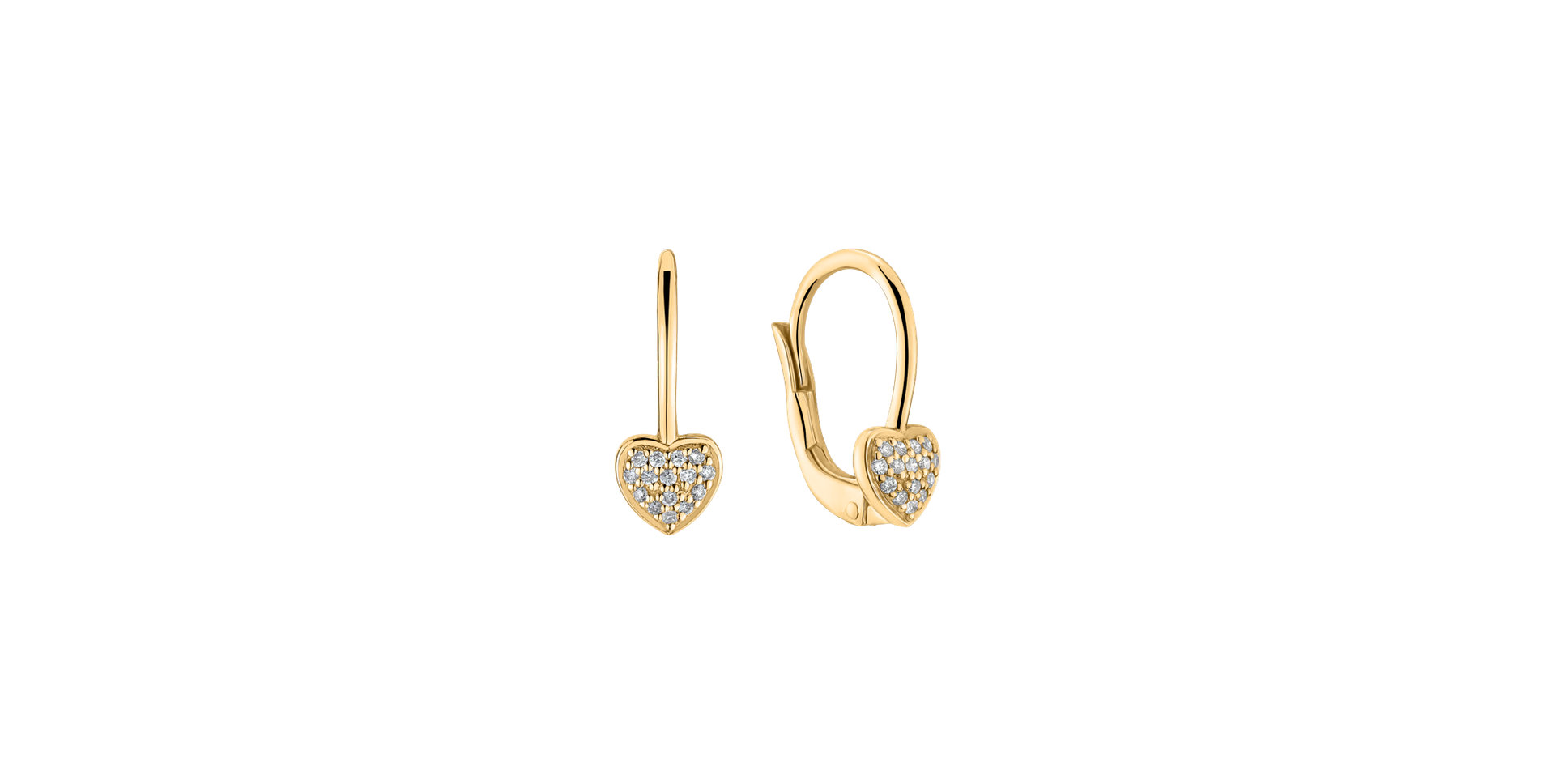 Náušnice s diamantmi Sparkle Heart