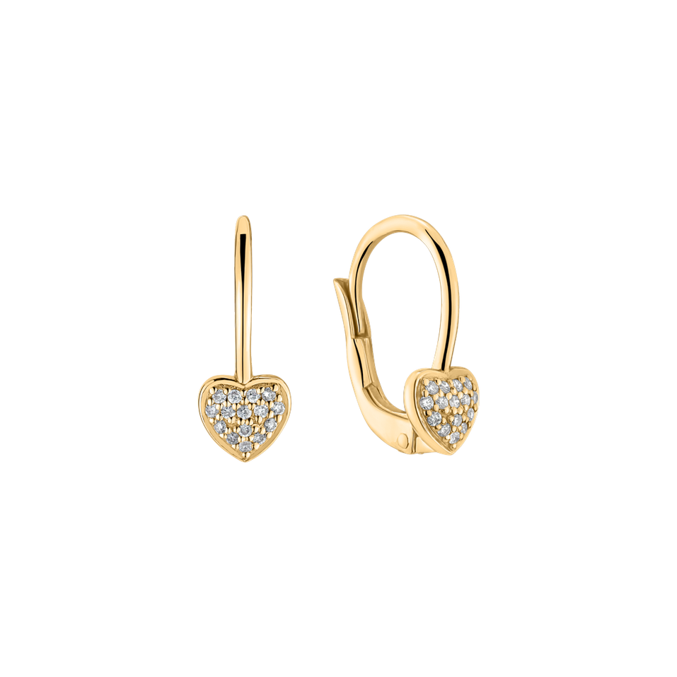 Náušnice s diamantmi Sparkle Heart