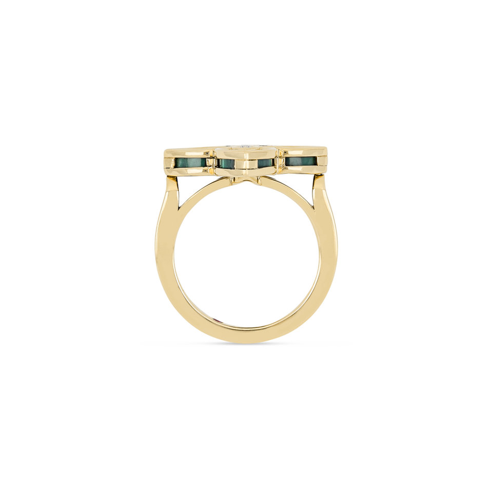 Prsteň s diamantmi a malachitom Venetian Princess