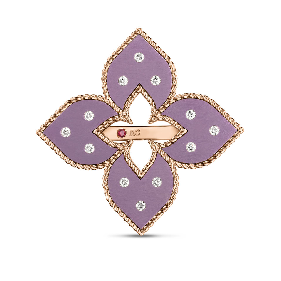 Prsteň s diamantmi a ružovým titánom Venetian Princess