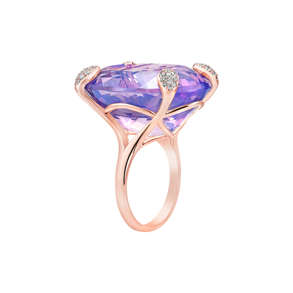Prsteň s diamantmi a ametystom Lavender Essence