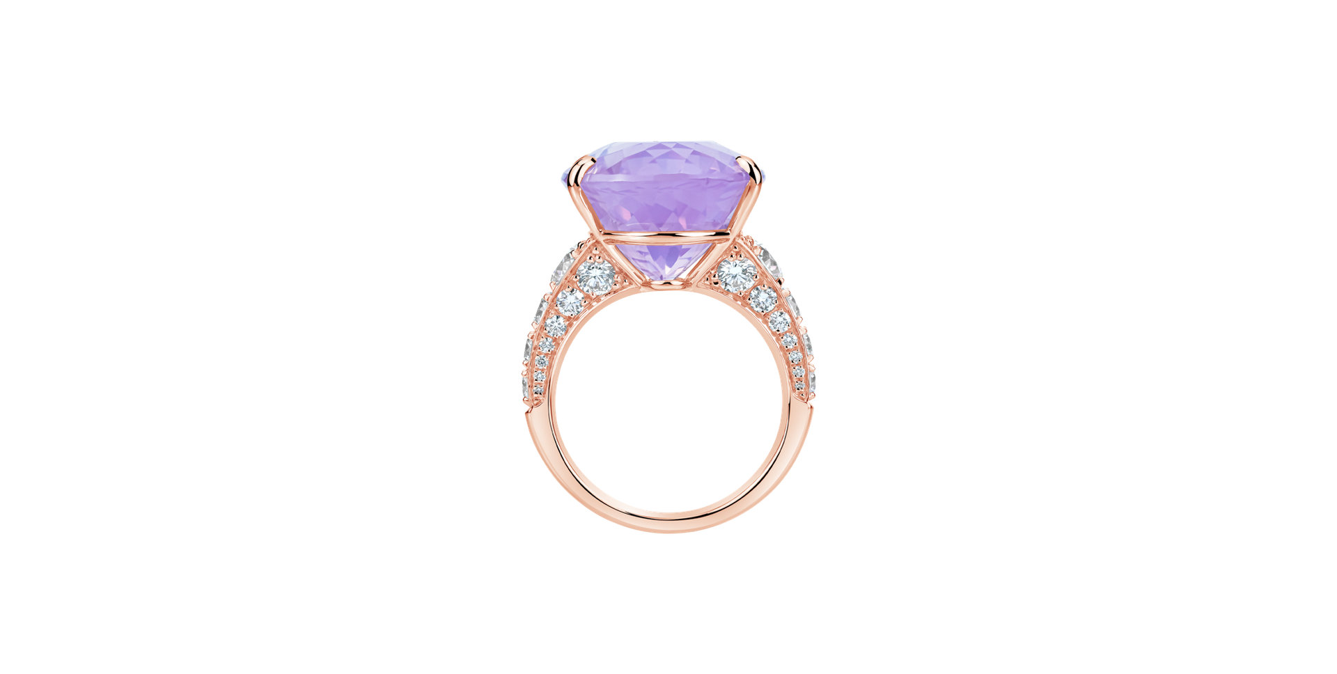 Prsteň s diamantmi a ametystom Mist of Amethyst