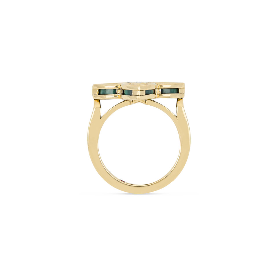 Prsteň s diamantmi a malachitom Venetian Princess