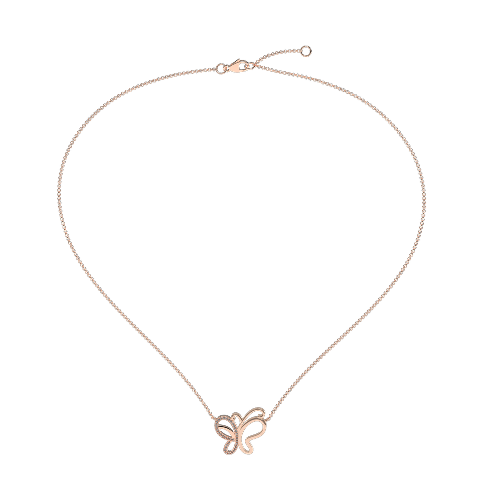 Náhrdelník s diamantmi Butterfly