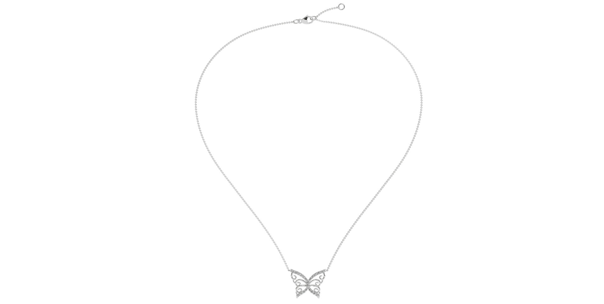 Náhrdelník s diamantmi Butterfly