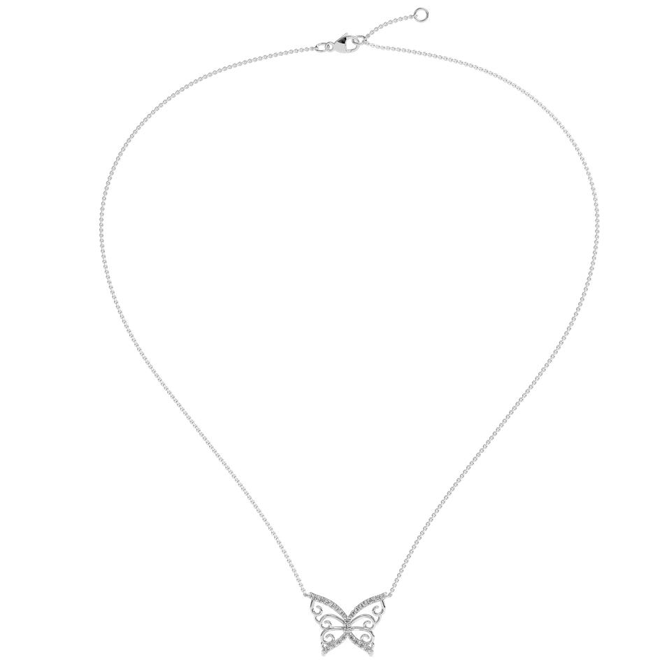 Náhrdelník s diamantmi Butterfly