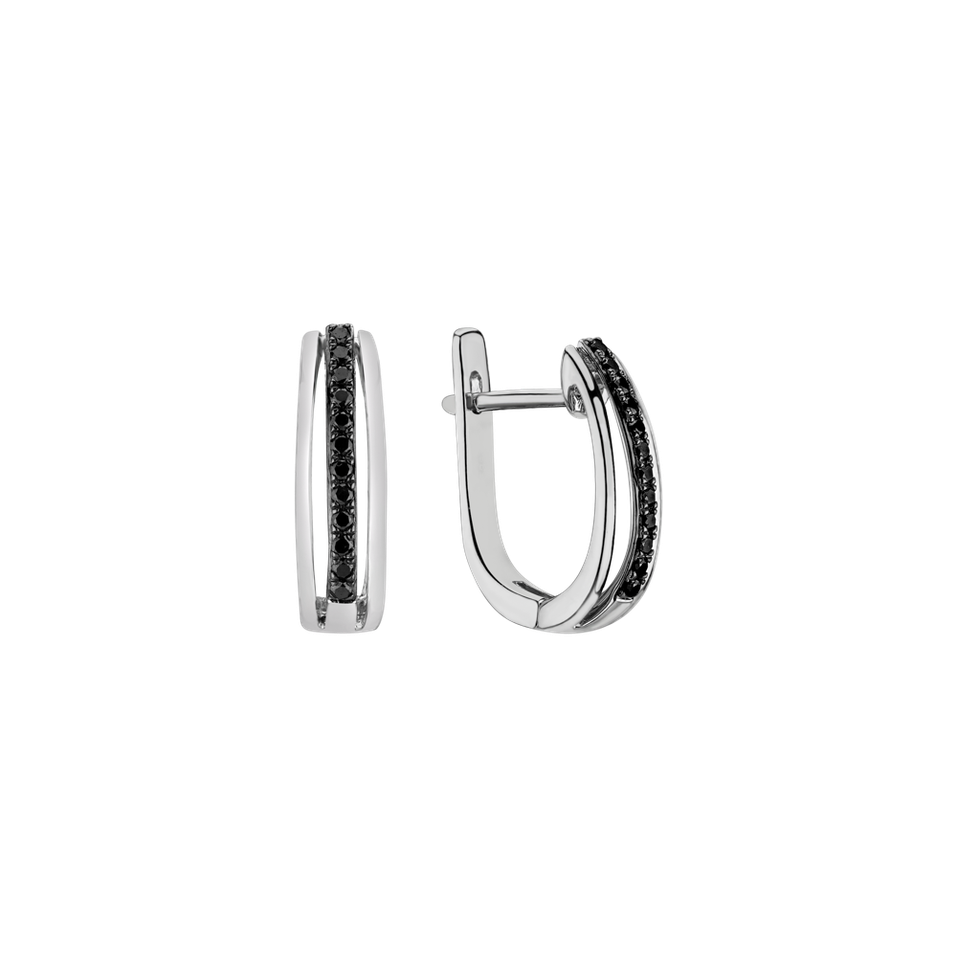 Náušnice s čiernymi diamantmi Night Sky