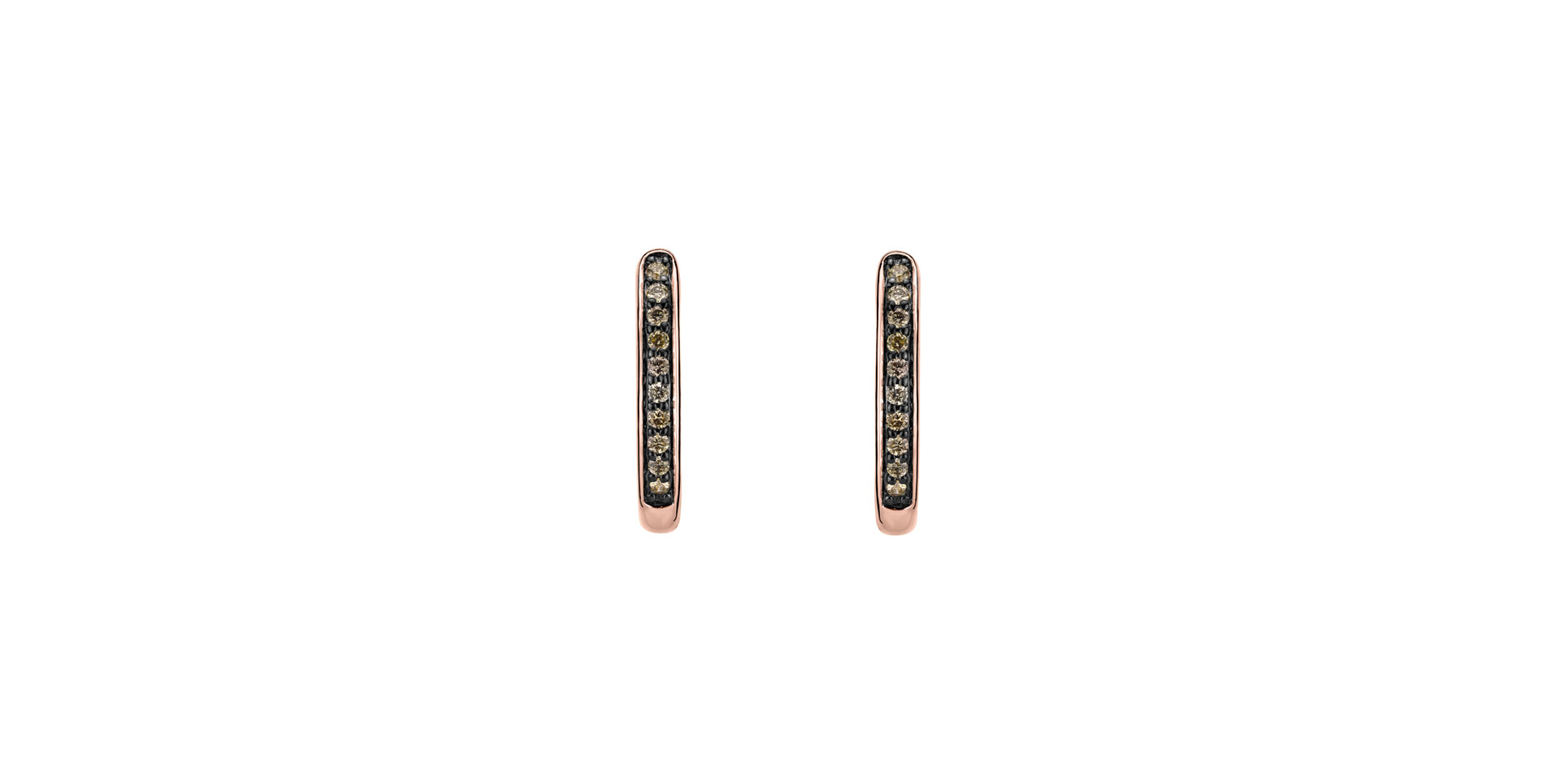 Náušnice s hnedými diamantmi Midnight Loop