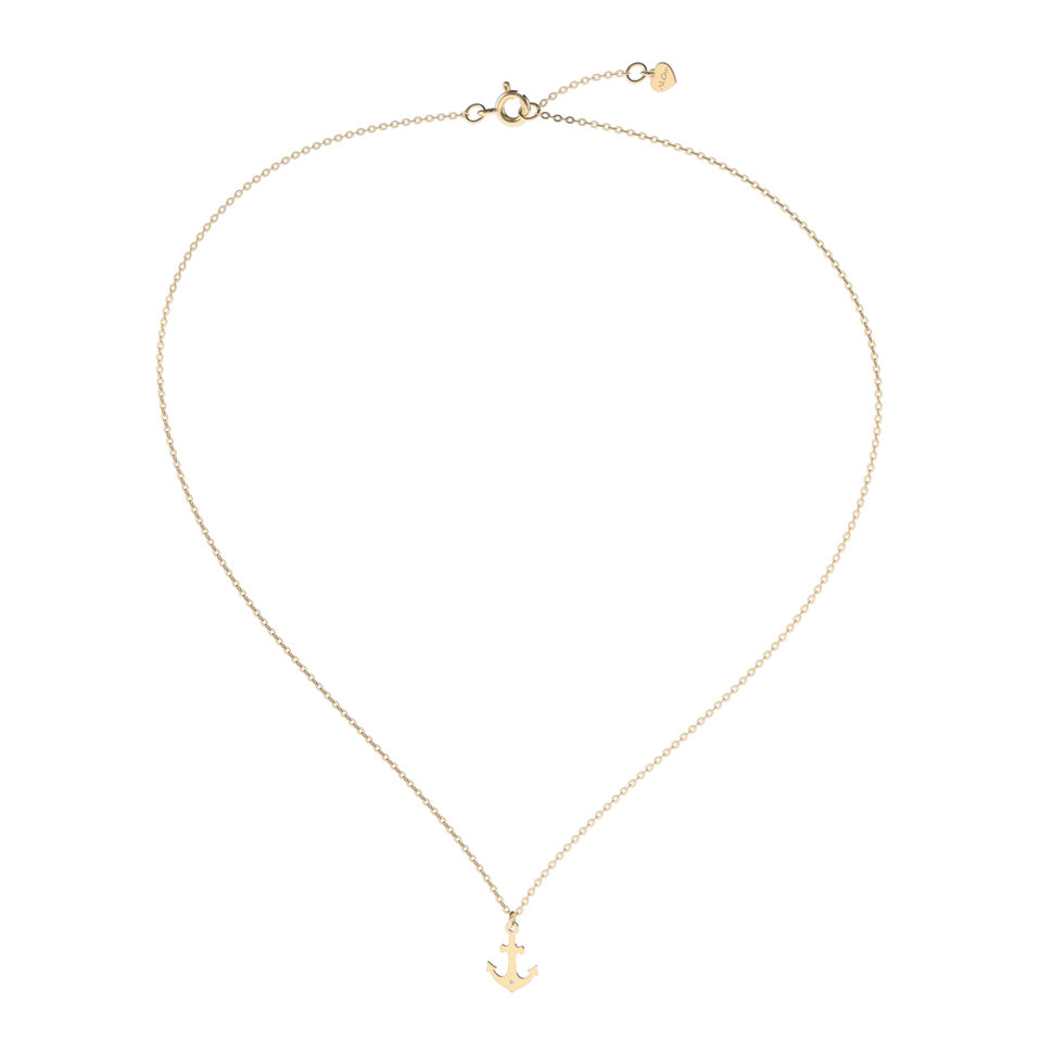 Náhrdelník s diamantom Diamond Anchor