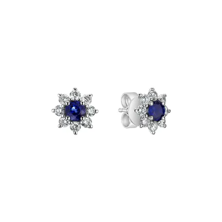 Náušnice s zafírom a diamantmi Celestial Romance