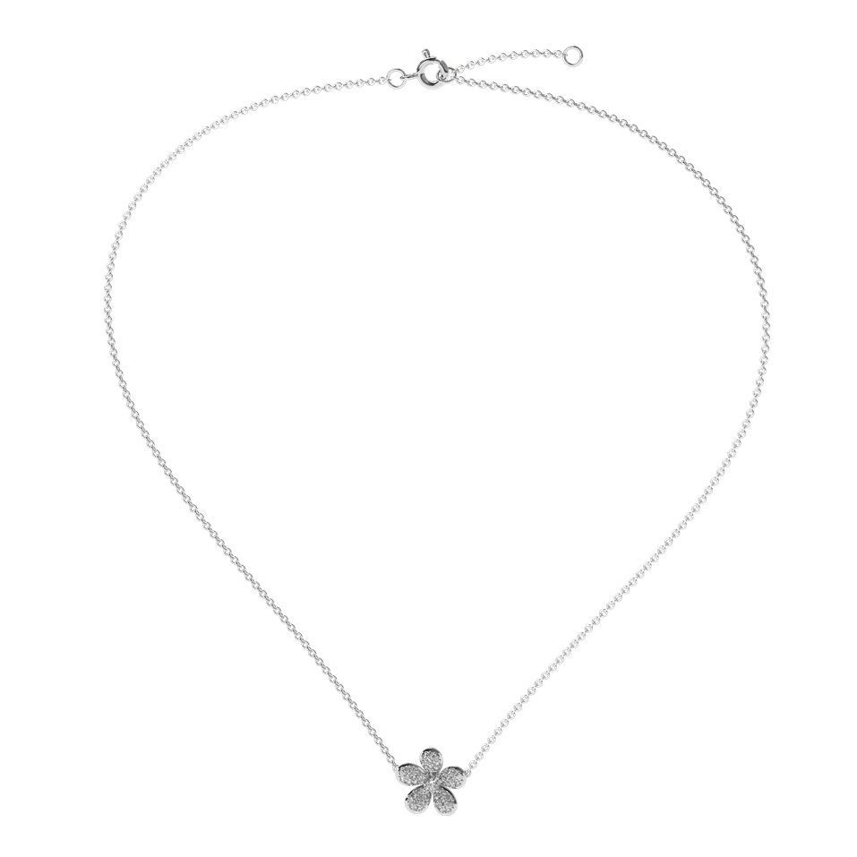Náhrdelník s diamantmi Flower