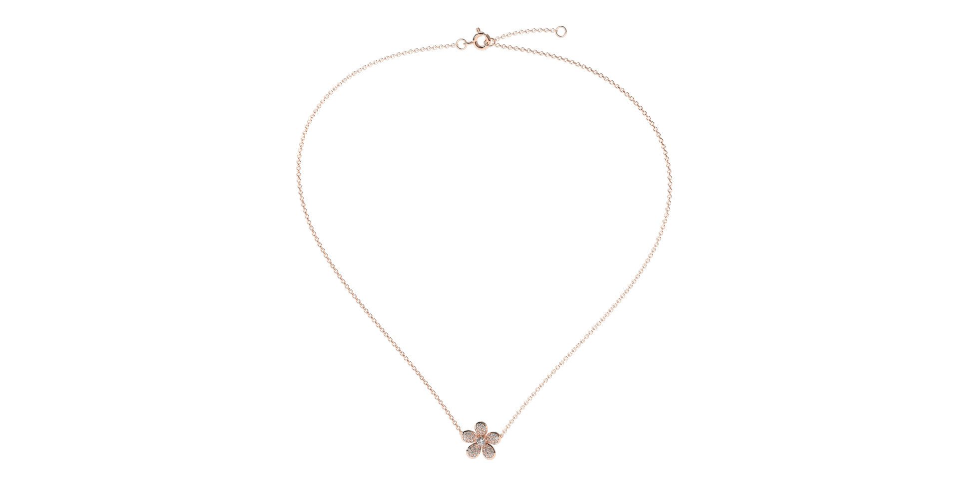 Náhrdelník s diamantmi Flower