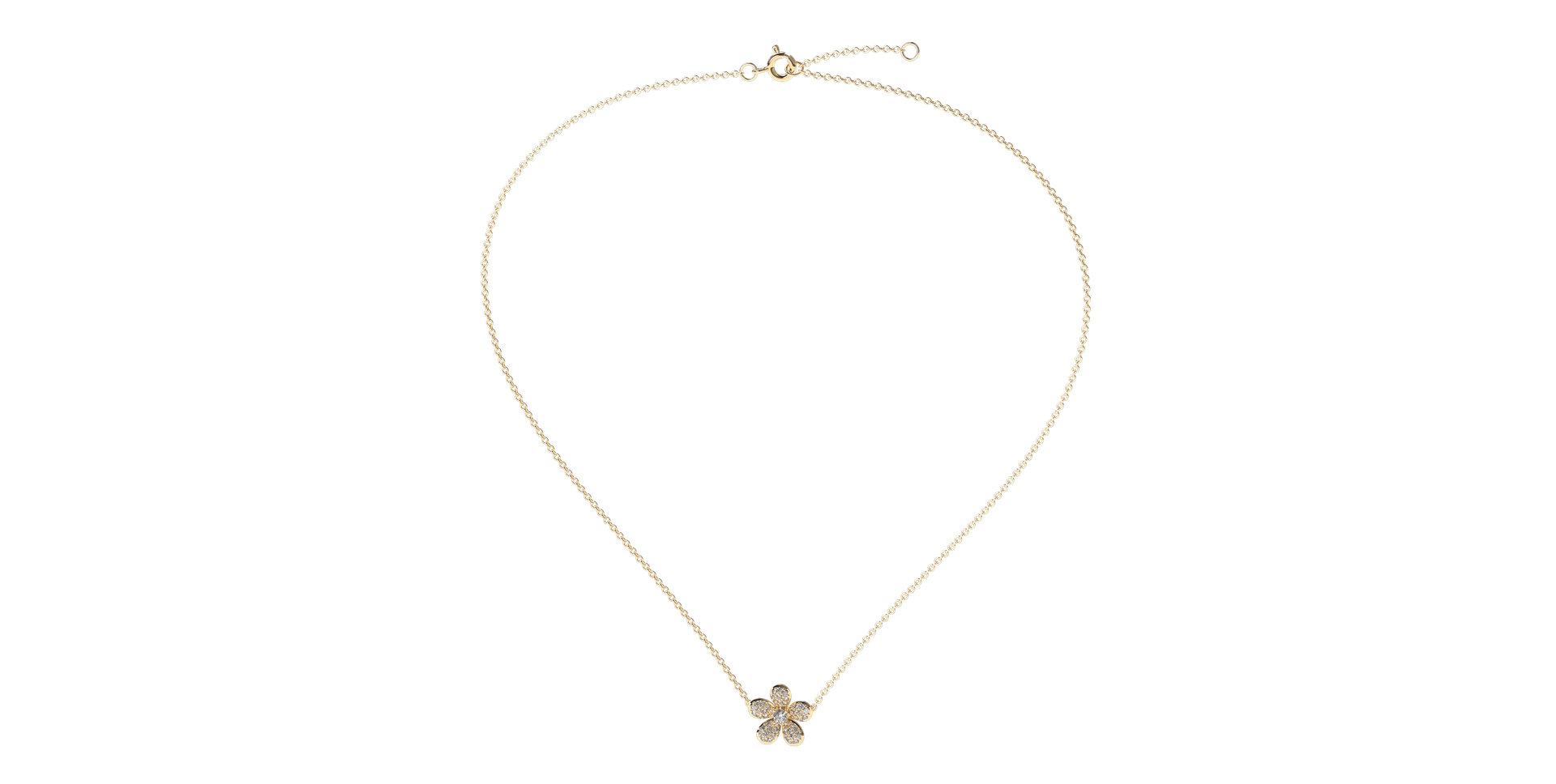 Náhrdelník s diamantmi Flower