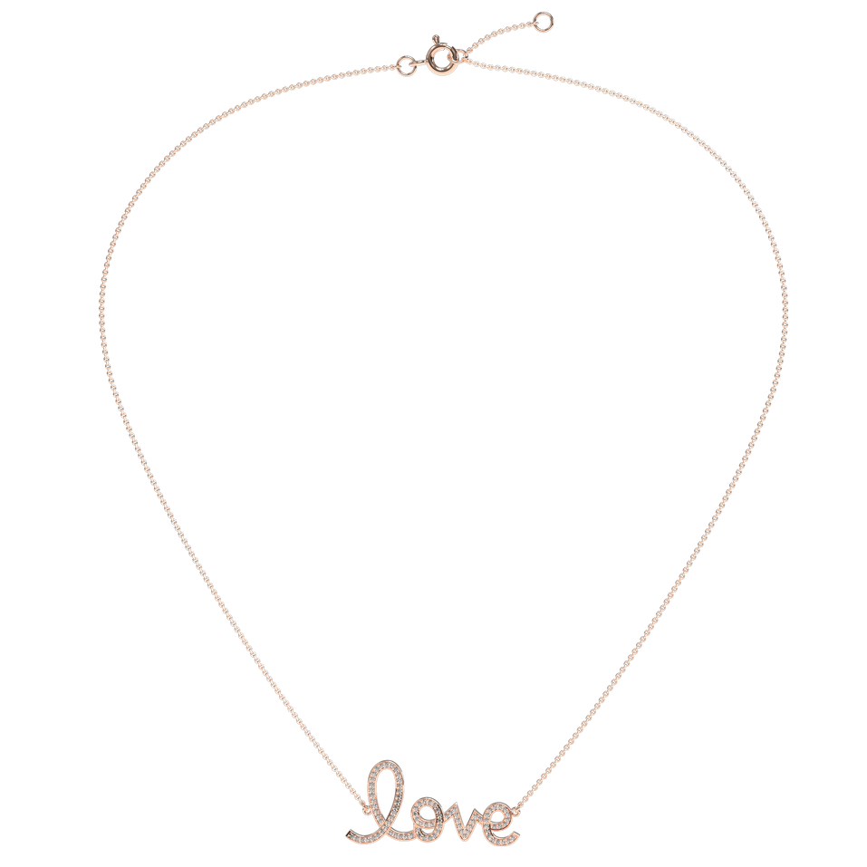 Náhrdelník s diamantmi Love