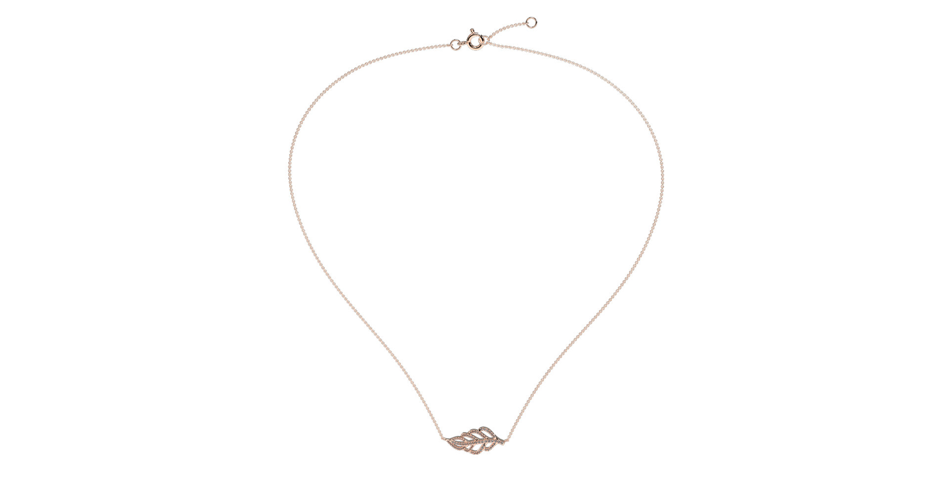 Náhrdelník s diamantmi Diamond Leaf