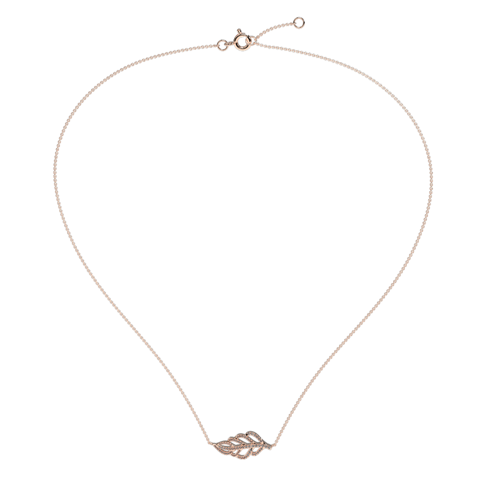 Náhrdelník s diamantmi Diamond Leaf