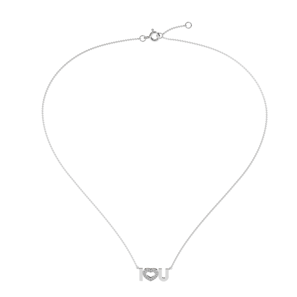 Náhrdelník s diamantmi I love You