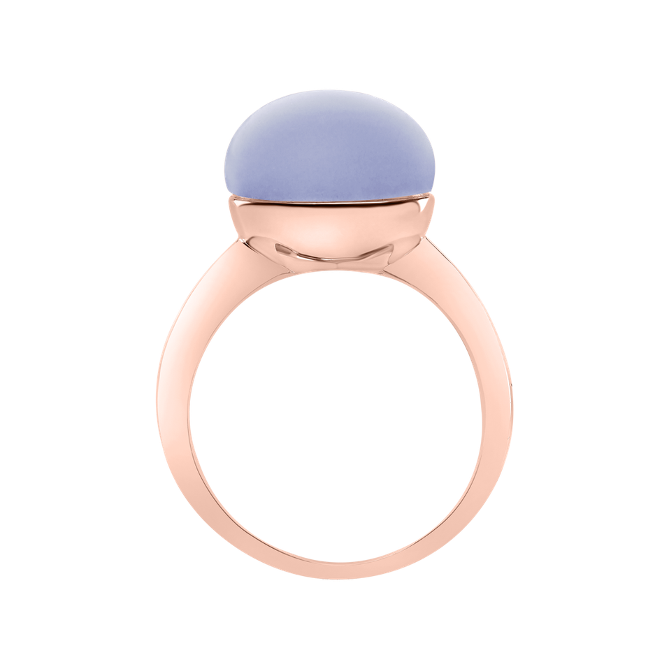 Prsteň s chalcedónom blue Round Bonbon