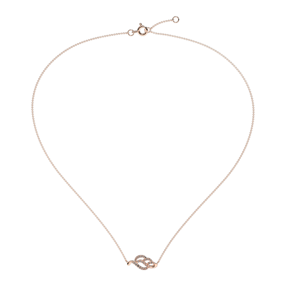 Náhrdelník s diamantmi Sparkling Leaf