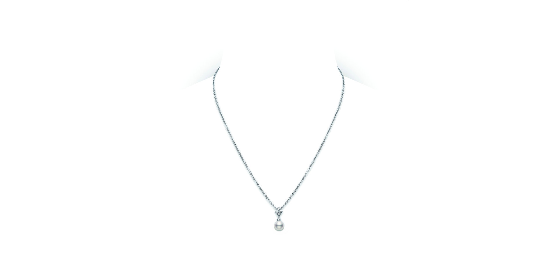 Náhrdelník s diamantmi a perlou Classic Elegance