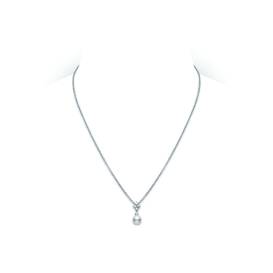 Náhrdelník s diamantmi a perlou Classic Elegance