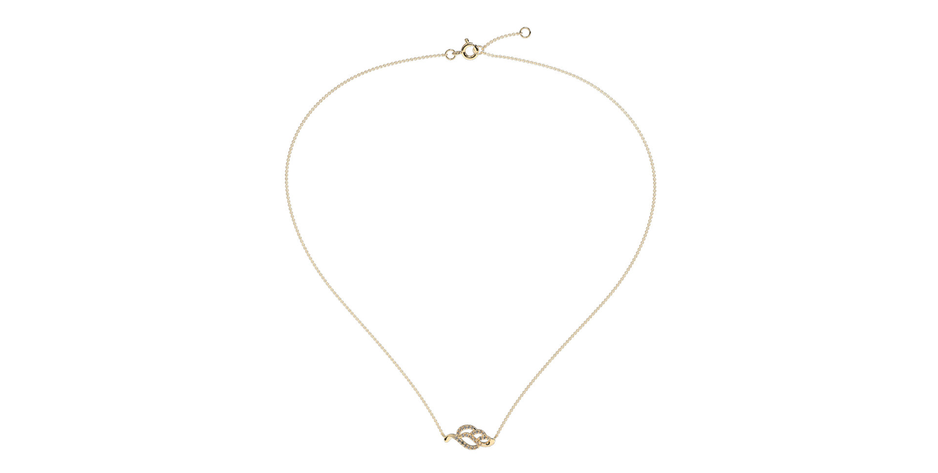 Náhrdelník s diamantmi Sparkling Leaf