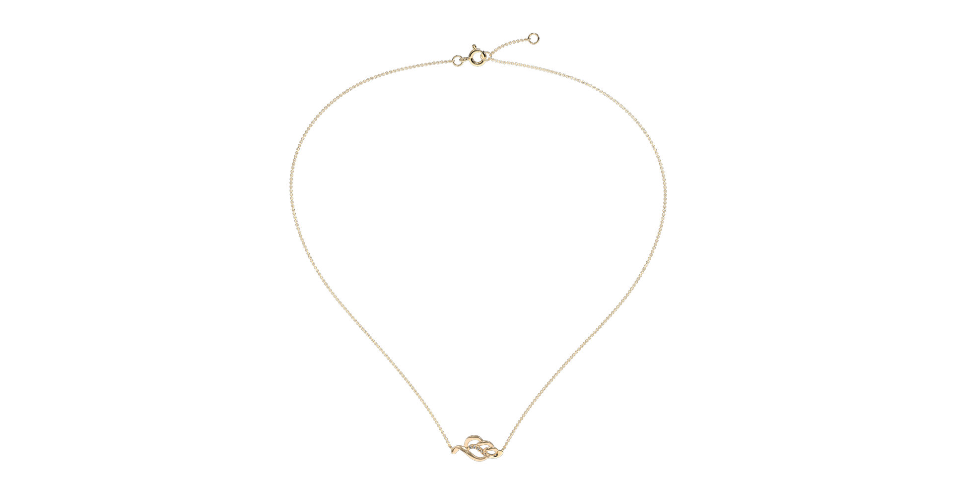 Náhrdelník s diamantmi Shimmer Leaf